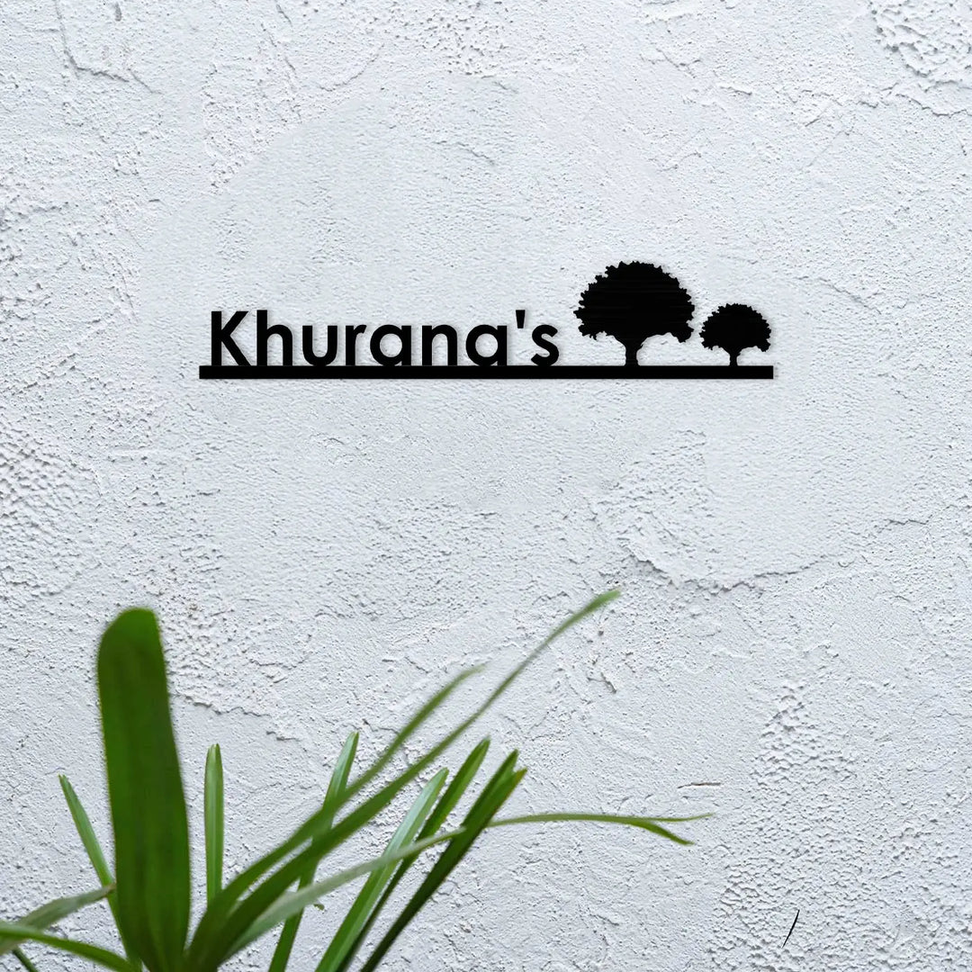 Personalized Laser Cut Tree Theme Steel Name Plate