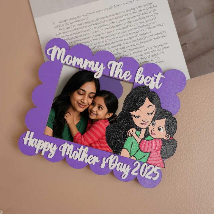Photo Personalized Polaroid Theme MDF Wood Fridge Magnet For Mothers