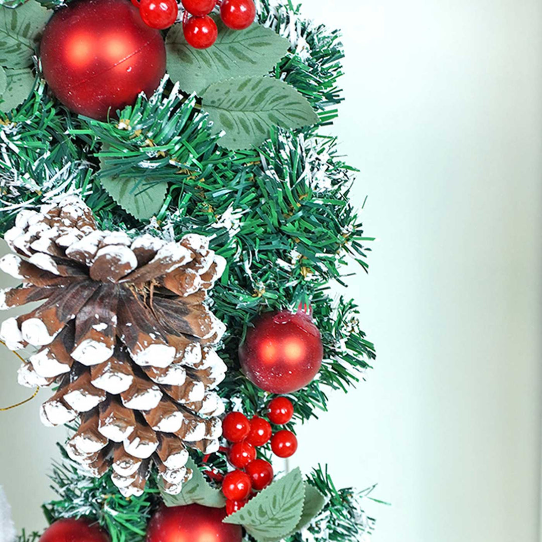 Frosty Bow Snowman Wreath For Christmas Wall Decoration