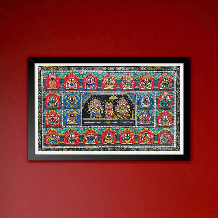 24 X 40 Inch | Handmade Canvas 24 Incarnations Of Lord Jagannath Painting