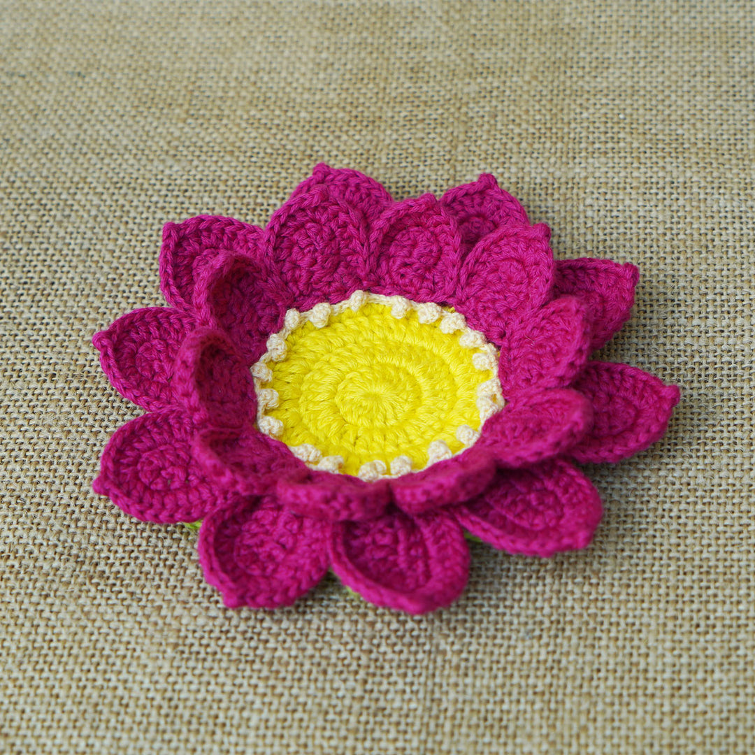 5.5 Inch | Handmade Crochet Lotus Tealight Holder