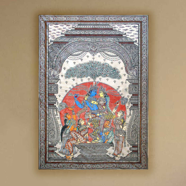 48 X 36 Inch | Handmade Silk Jugalraas Painting