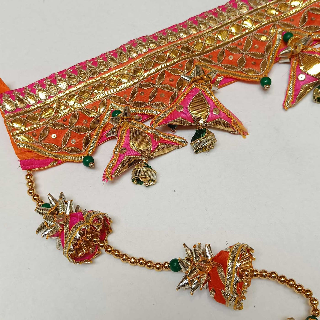 43 In | Handmade Orange & Pink Traditional Gota Patti Toran