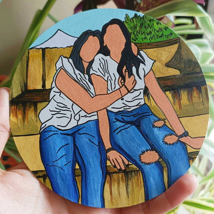 Photo Personalized Hand-Painted MDF Wood Portrait