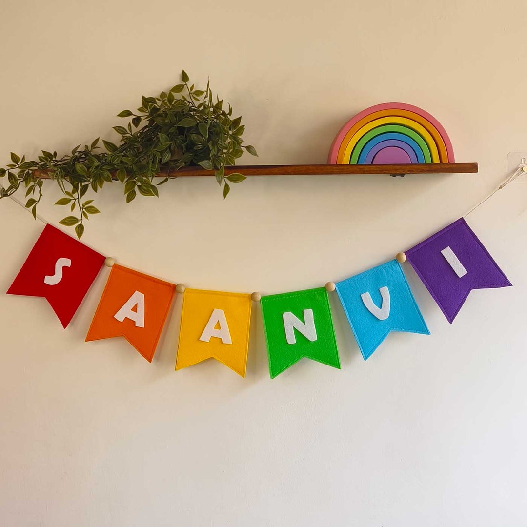 Personalized Handmade Rainbow Theme Felt Bunting