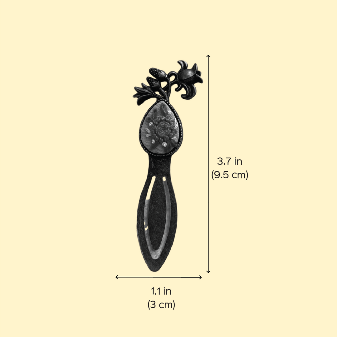 Hand Embroidered Flora Fluff Bronze Bookmark