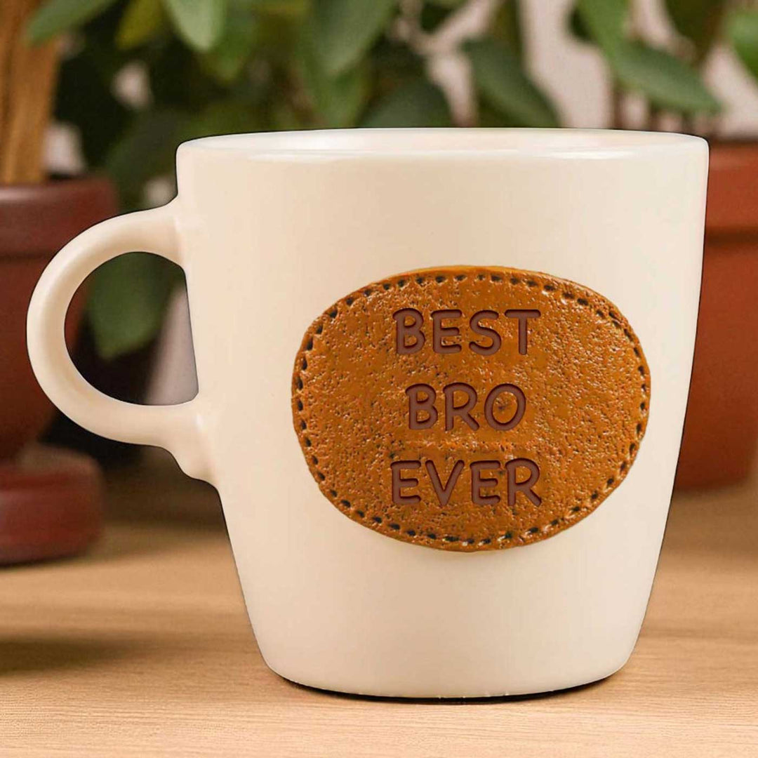 Personalized Hand-Painted Polymer Clay Best Bro Ever Theme Ceramic Mug