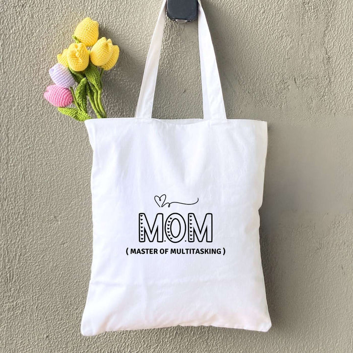 Handmade Printed Master Of Multitasking Cotton Tote Bag For Mothers