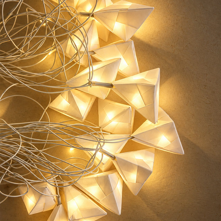 Handmade Origami Crochet Paper LED Fairy Light For Festive Decor