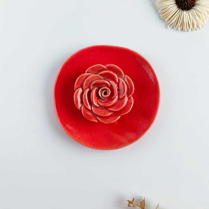 Handmade Floret Design Ceramic Incense Stick Holder
