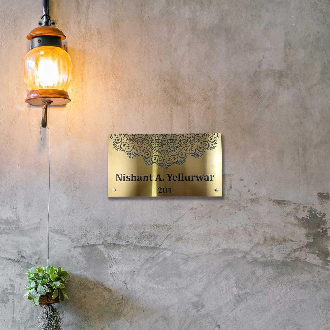 Personalized Engraved Modern Stainless Steel Name Plate