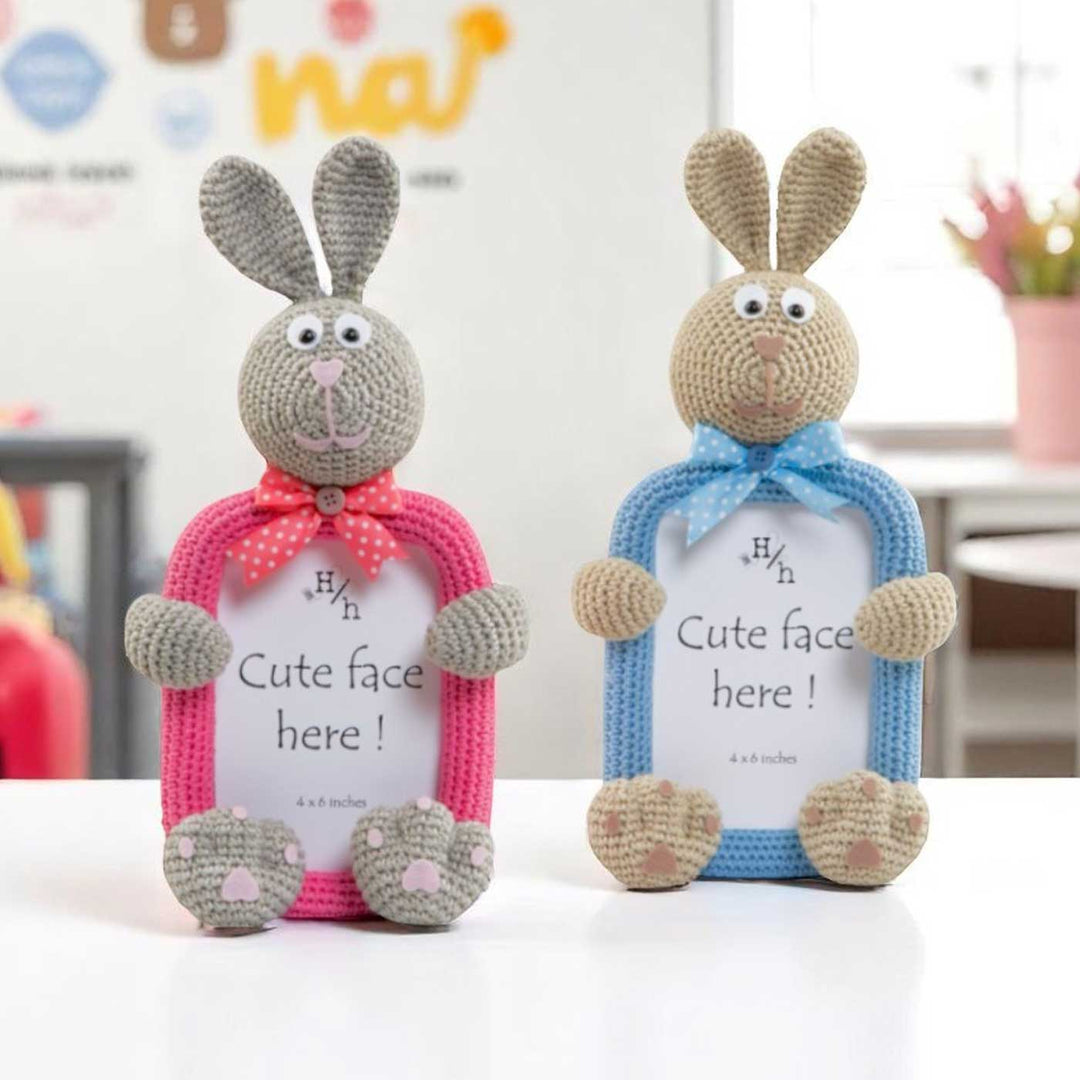 Handmade Crochet Bunny Photo Frame for Kids