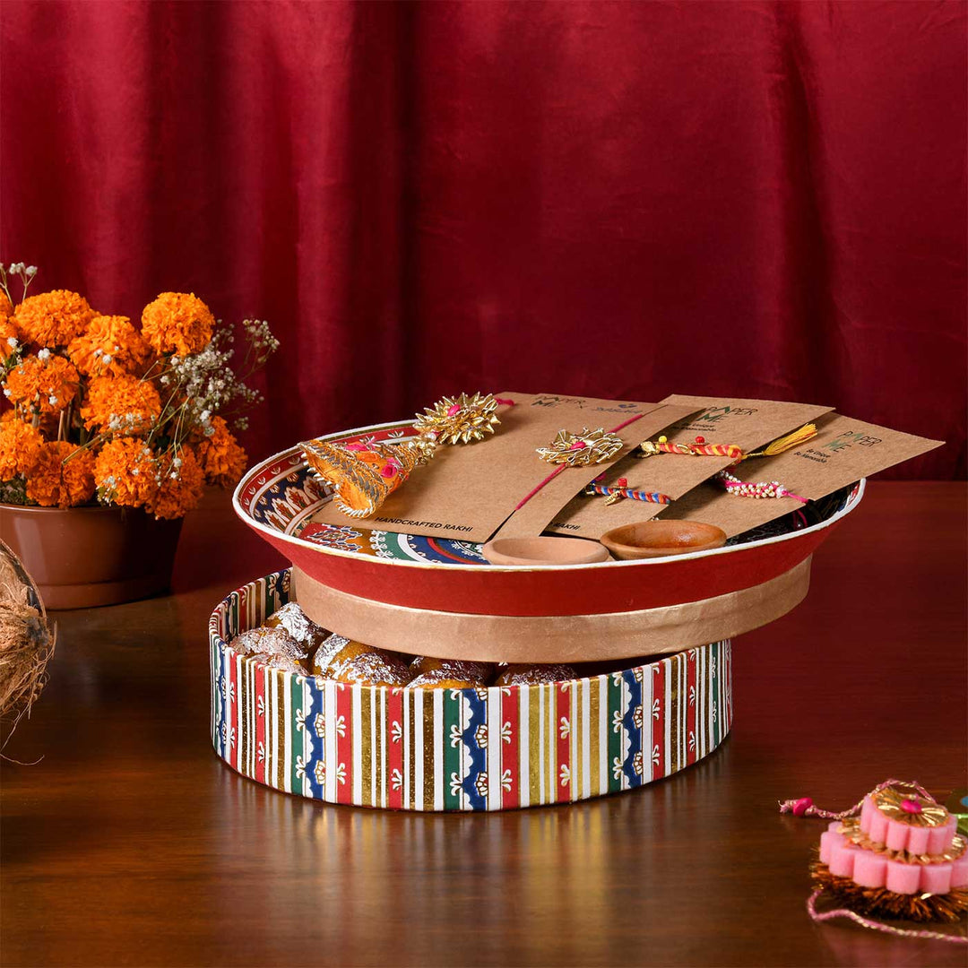 Handmade Aarti Thal Design Paper Gift Box