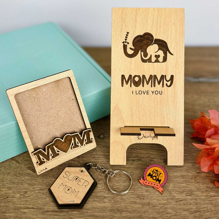 Photo Personalized "Best Mom" Hamper For Mothers | Set of 4