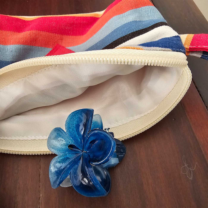 Summer Heart Striped Cotton Pouch
