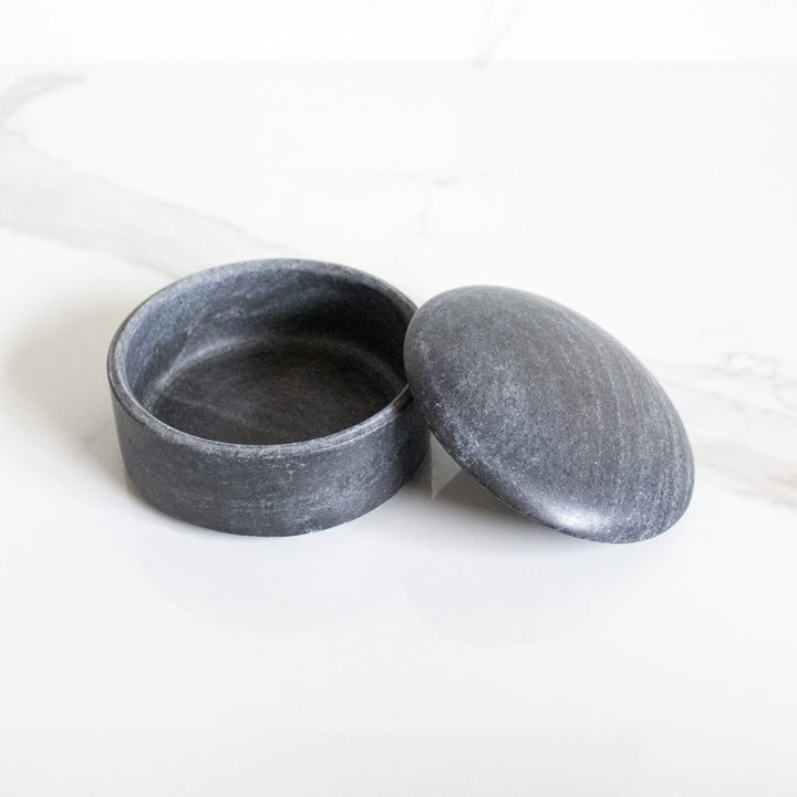 Indian Marble Black Trinket Box