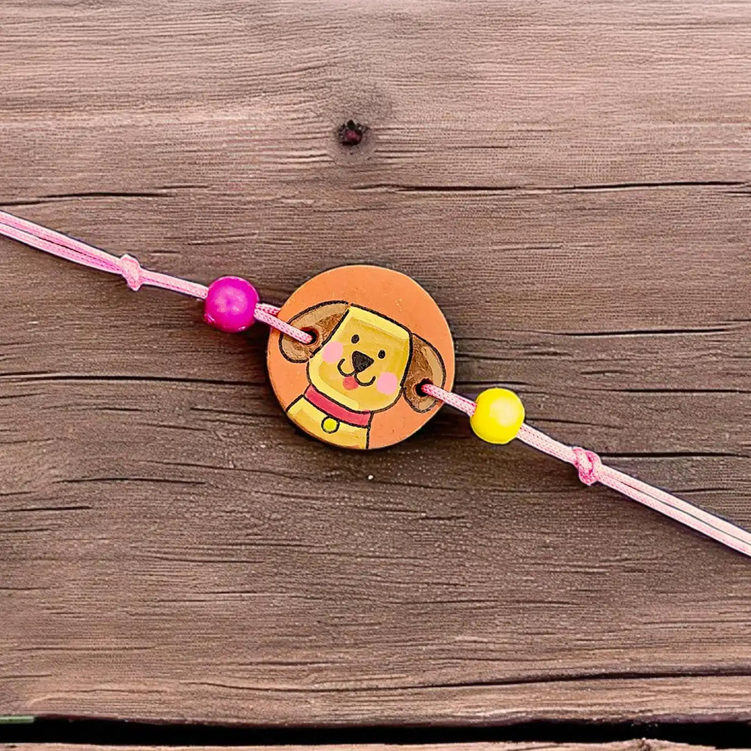 Hand-Painted Animal Theme Terracotta Rakhi For Pets