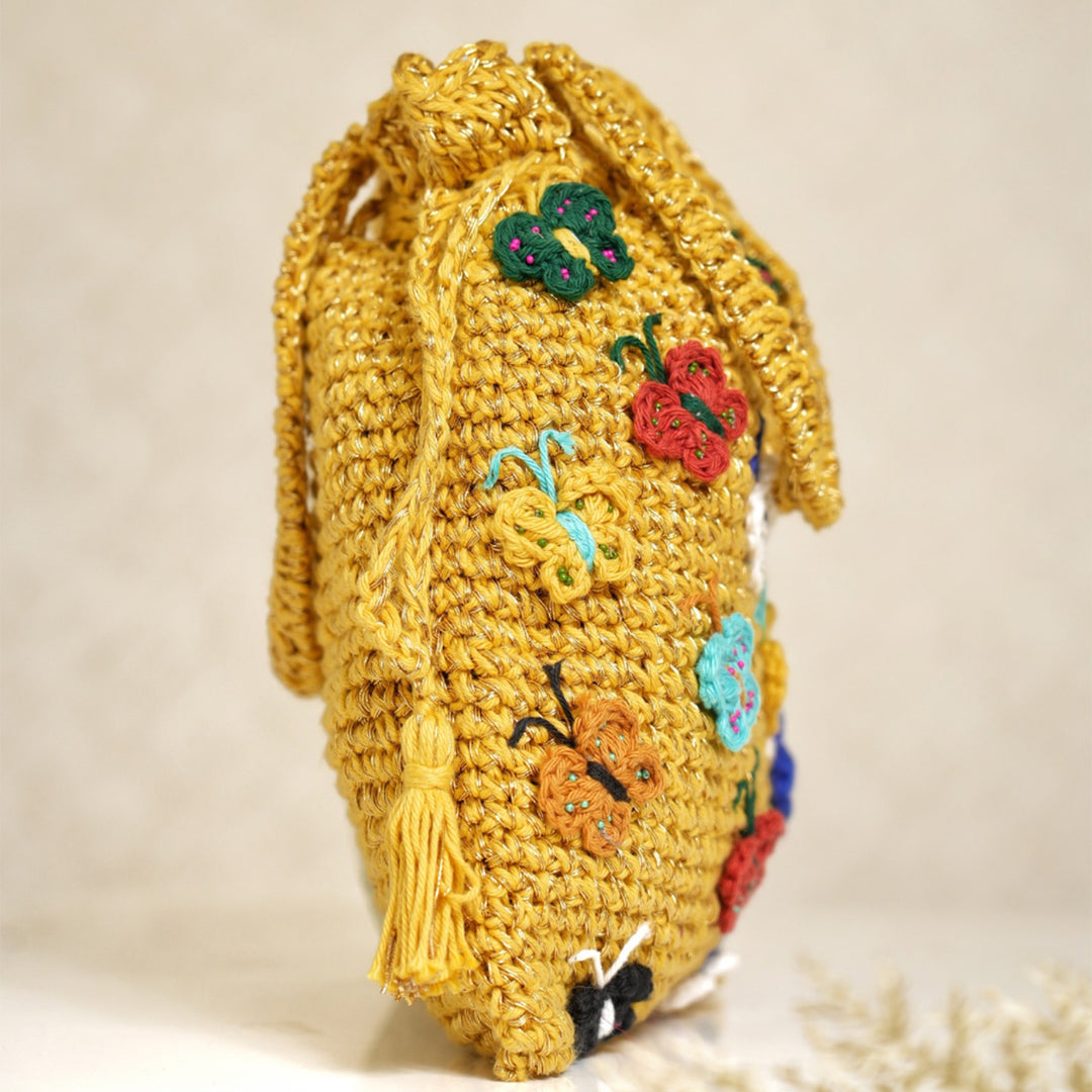 Handmade Crochet Butterfly Ballet Potli