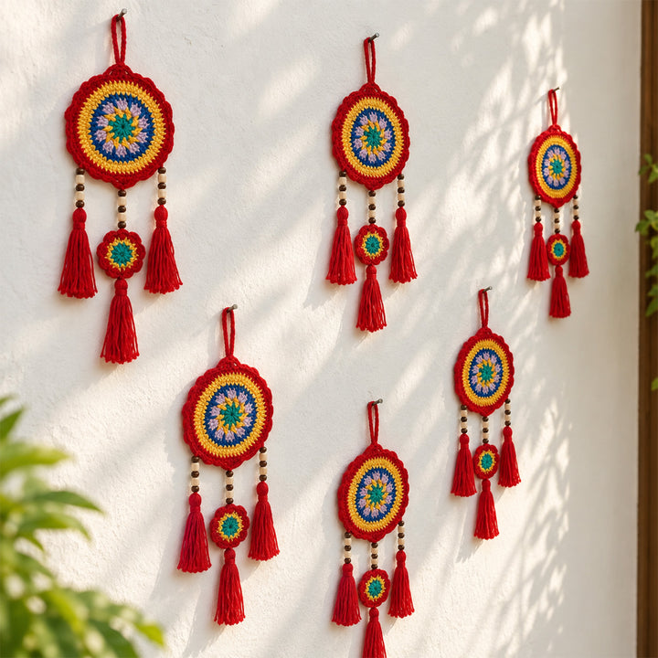 2 Pc | Handmade Muladhara Chakra Crochet Hangings