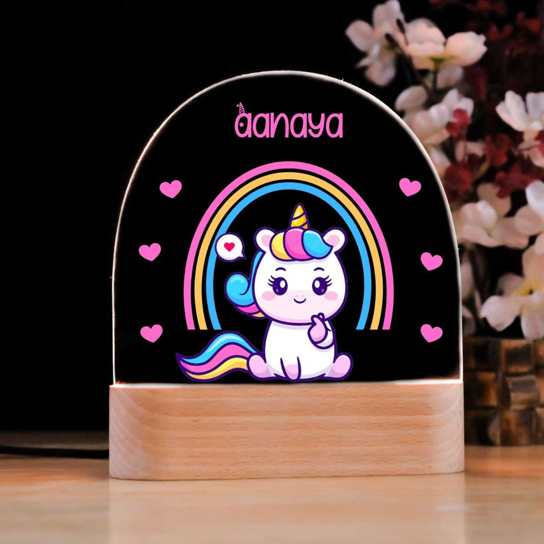 Personalized Unicorn Theme Acrylic LED Table Lamp For Kids