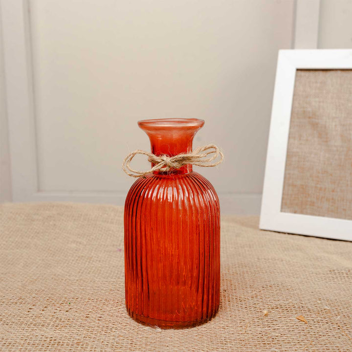 Amber Haven Porcelain Vase With Dried Flower Bunch