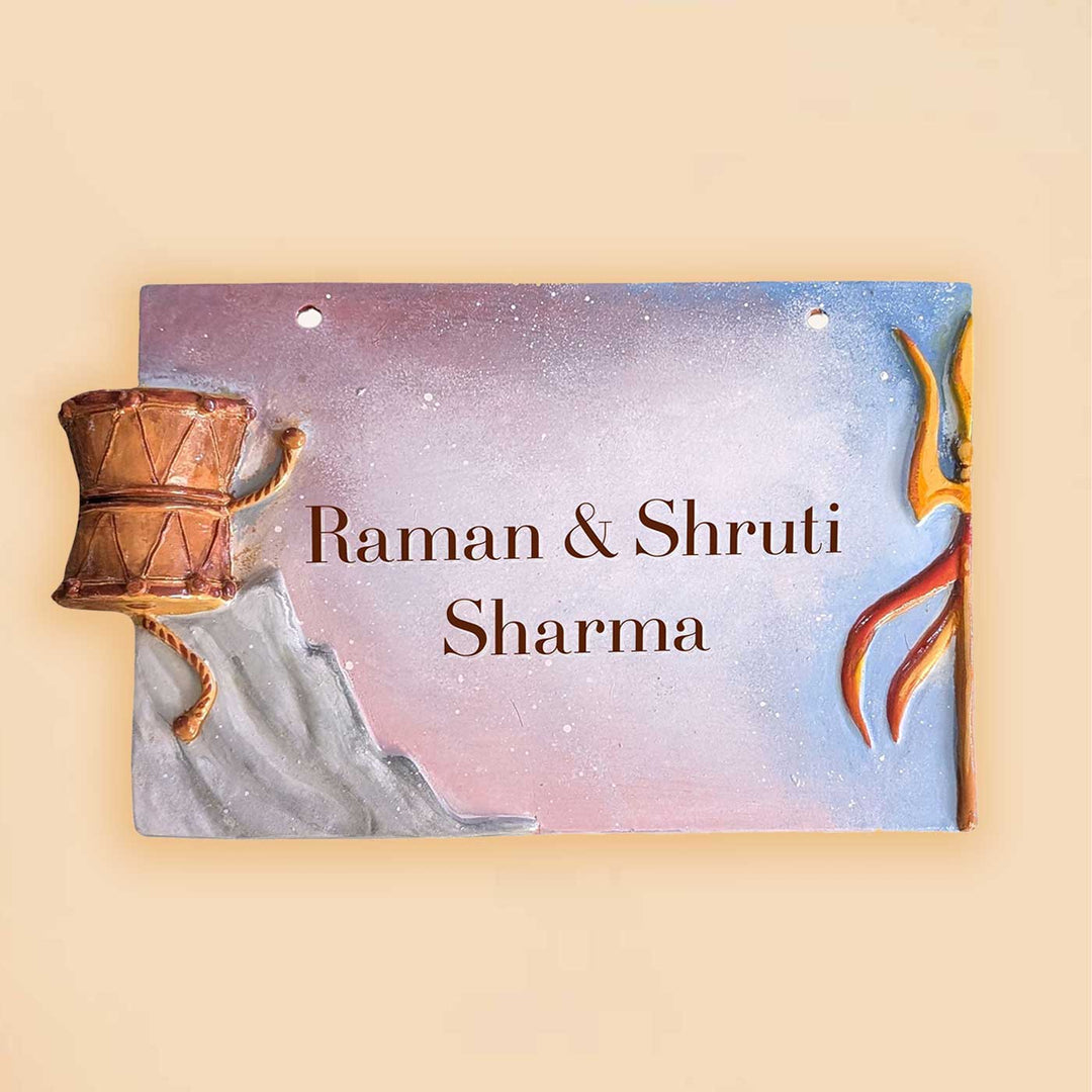 Personalized Hand-Painted Kailasha Terracotta Name Plate