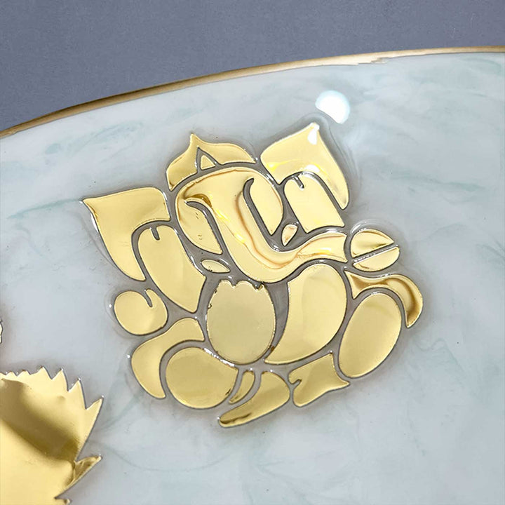 Kannada Personalized Floral Theme Resin Name Plate - Engraving Close-up on Surface