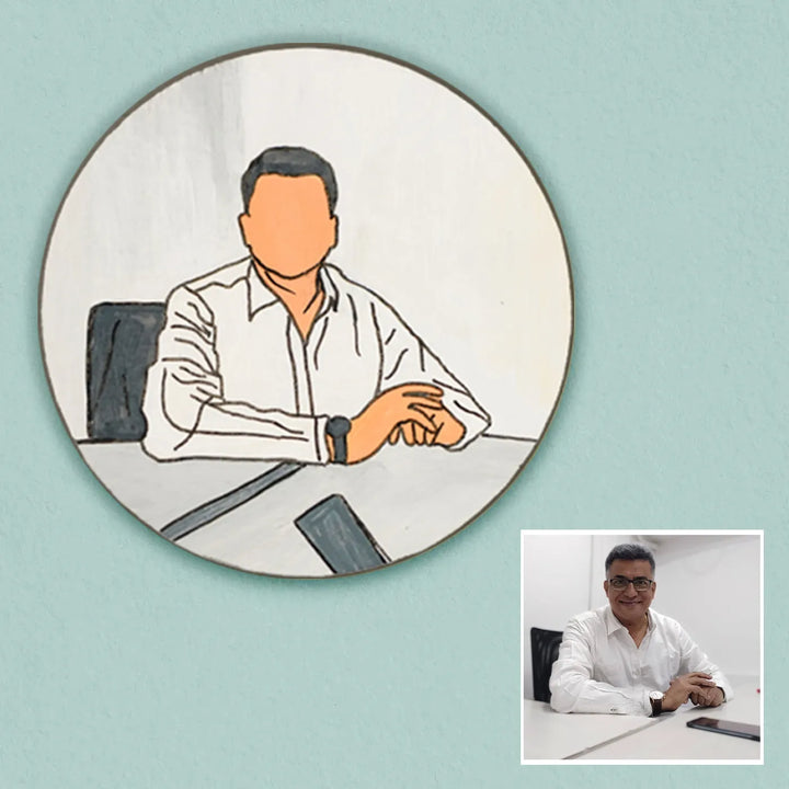 Photo Personalized Hand-Painted Professional Dad Theme MDF Wood Fridge Magnet