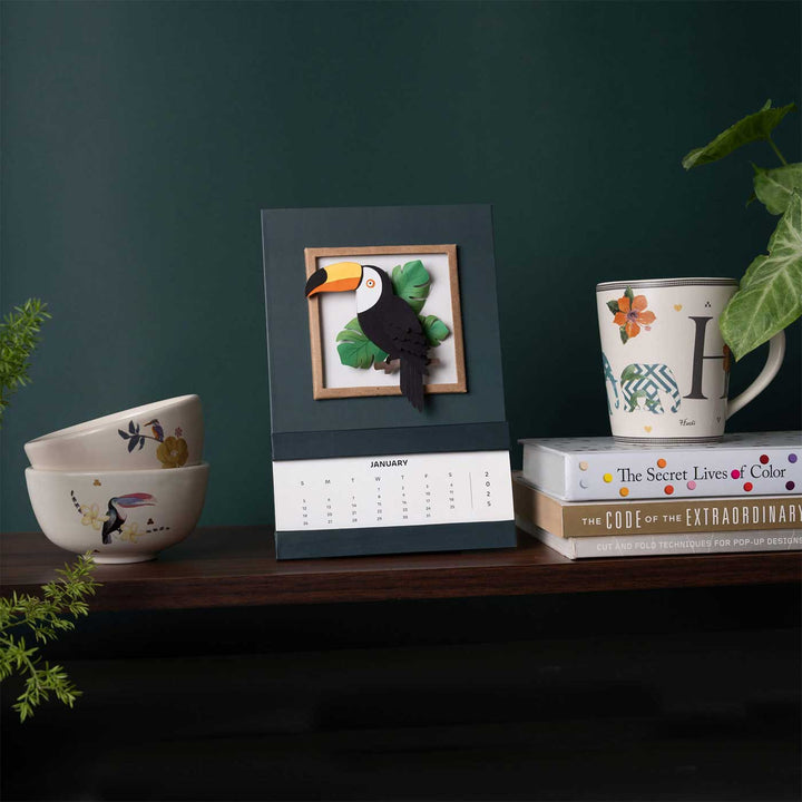 Handmade 3D Toucan Bird 2026 Desk Calendar