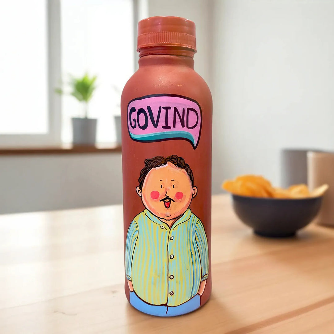 Photo Personalized Hand-Painted Terracotta Bottle