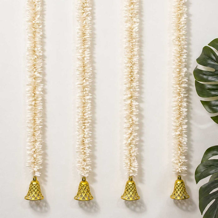 Handcrafted Jamine-Inspired Artificial Flowers With Bells Reusable Door Hangings