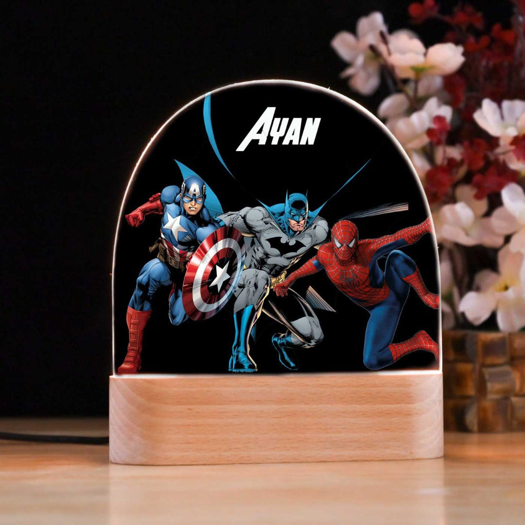 Personalized Superheroes Theme Acrylic LED Table Lamp For Kids