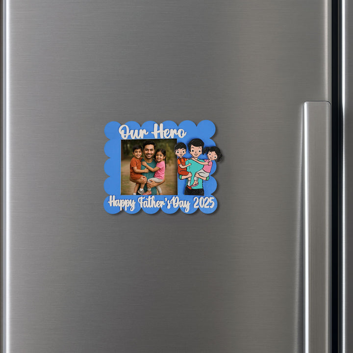 Photo Personalized Polaroid Theme MDF Wood Fridge Magnet For Fathers
