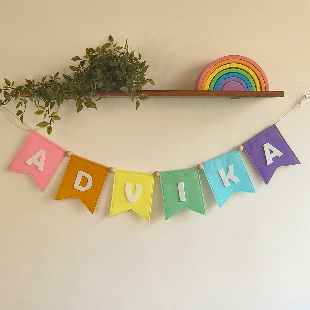 Personalized Handmade Rainbow Theme Felt Bunting