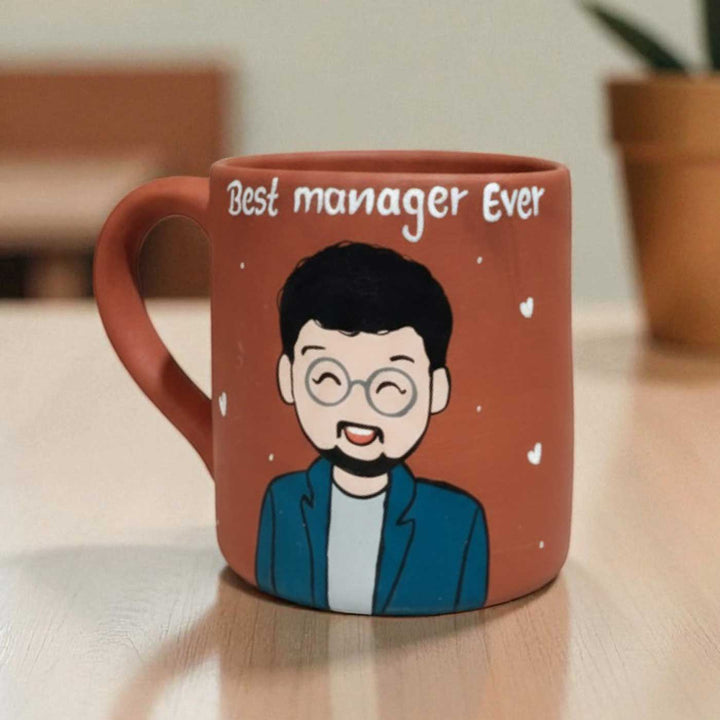 Photo Personalized Hand-Painted Manager Terracotta Mug
