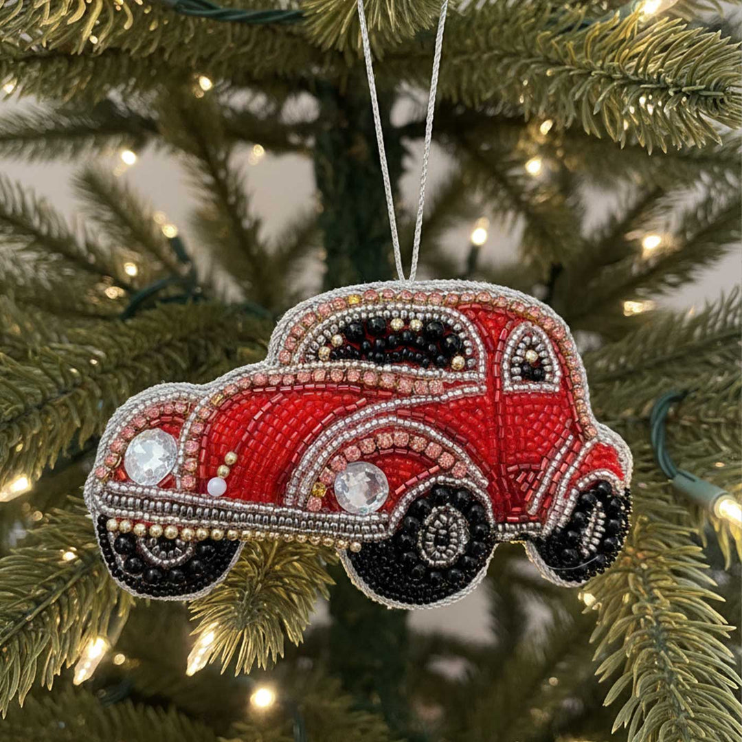 Red Car Beads Premium Zardozi Ornament