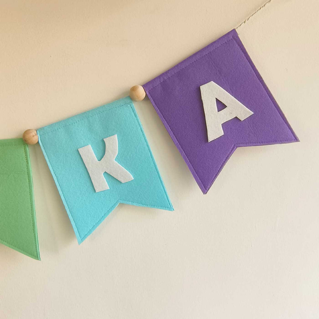 Personalized Handmade Rainbow Theme Felt Bunting