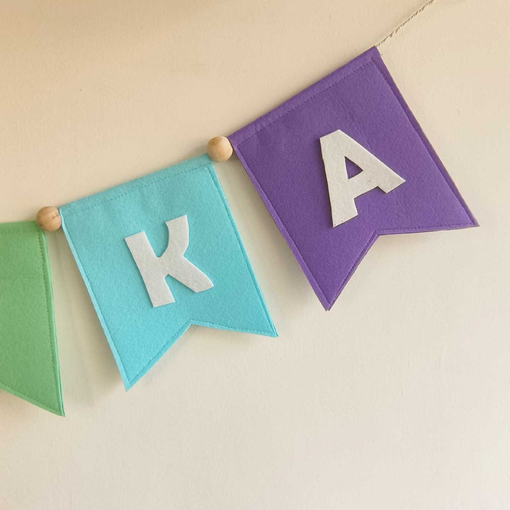 Personalized Handmade Rainbow Theme Felt Bunting