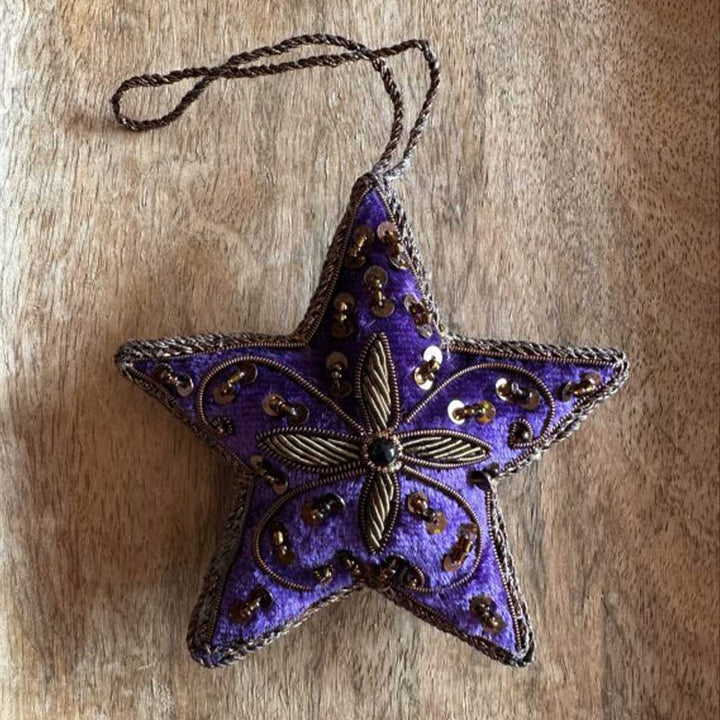 Purple Star Cotton Premium Zardozi Ornament