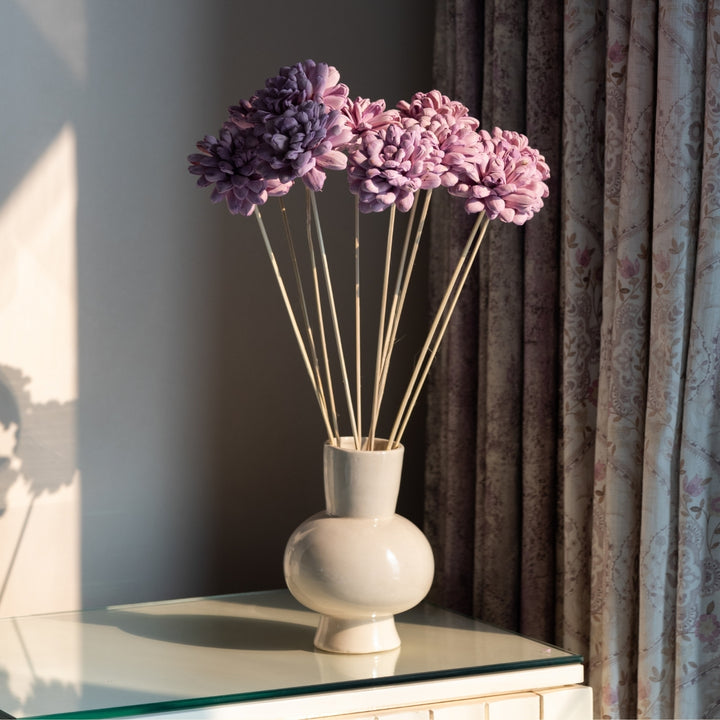 Handmade Lilac Sola Wood Dried Flower Bunch | Set Of 10