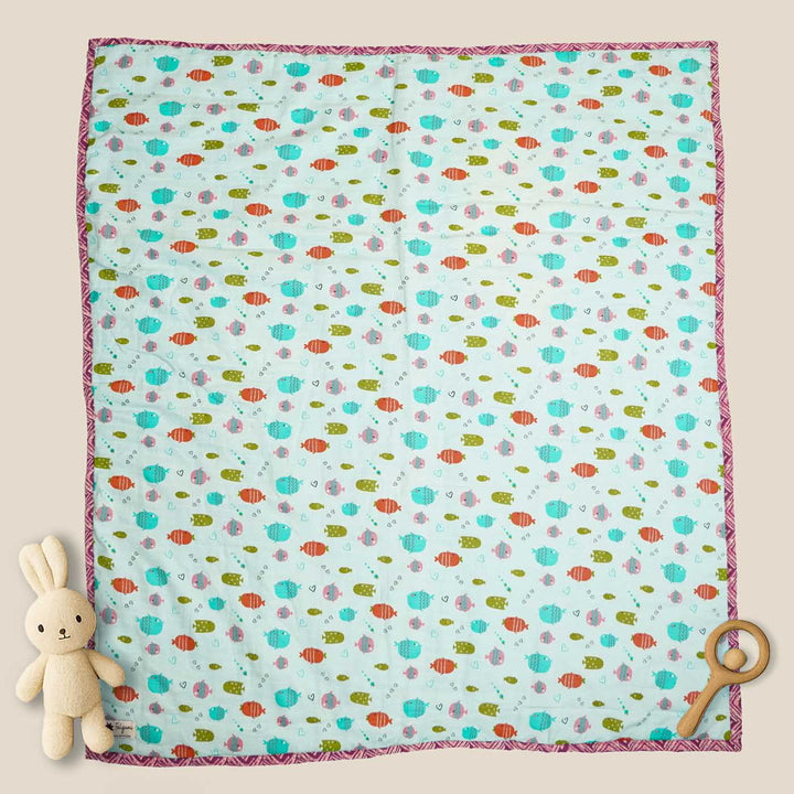 Personalized Whale Theme Cotton Quilt For Kids