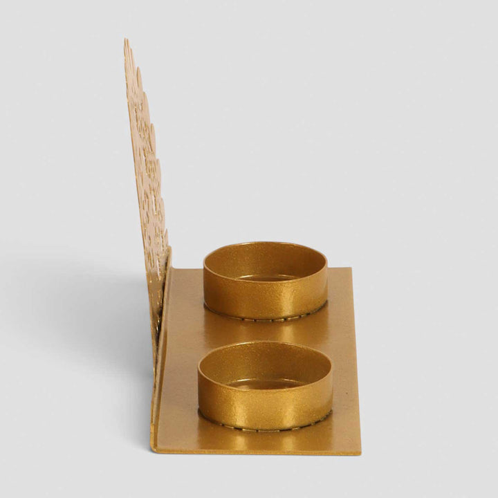 Handmade Om Motif Metal Tealight Holder For Pooja Room Decor