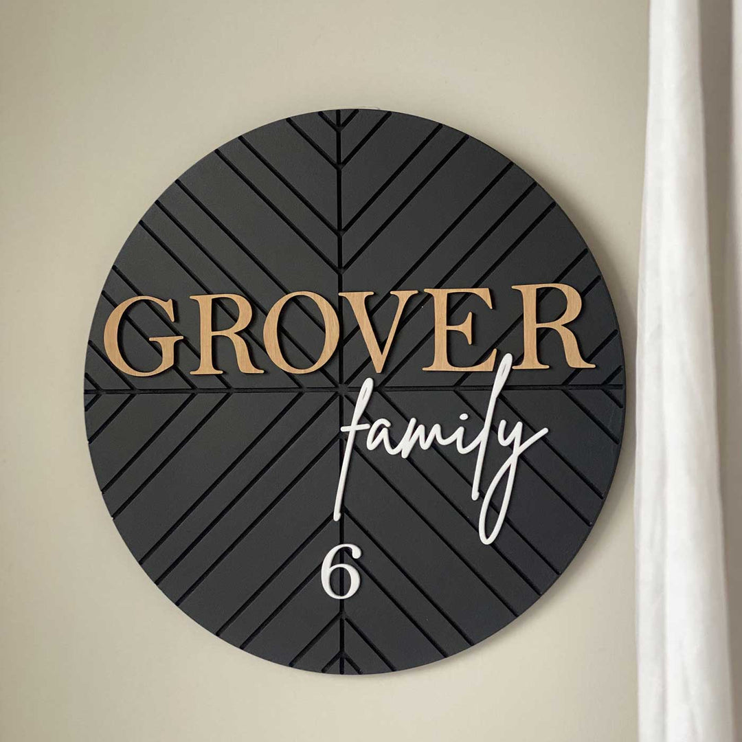 Personalized Handmade Minimal Design Round Wooden Name Plate