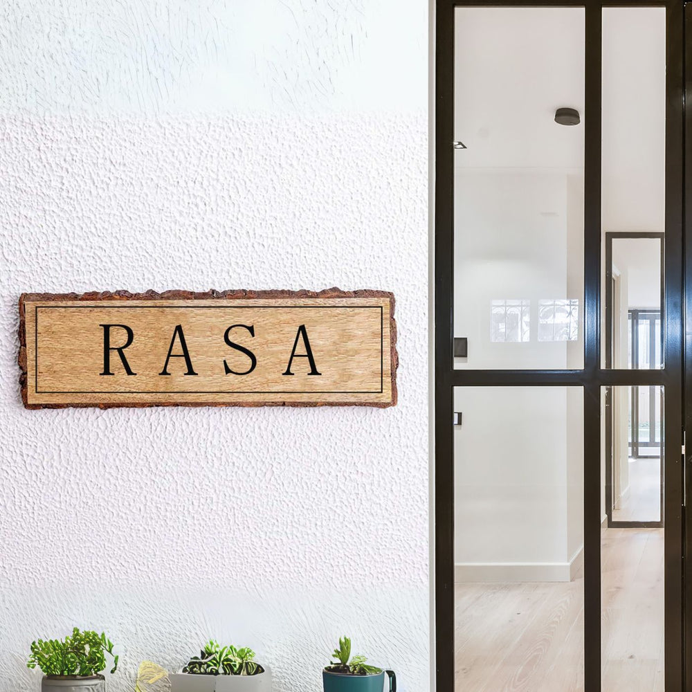 Handcrafted Mango Wood Personalized Name Plate 1 - Mounted on Entryway Wall