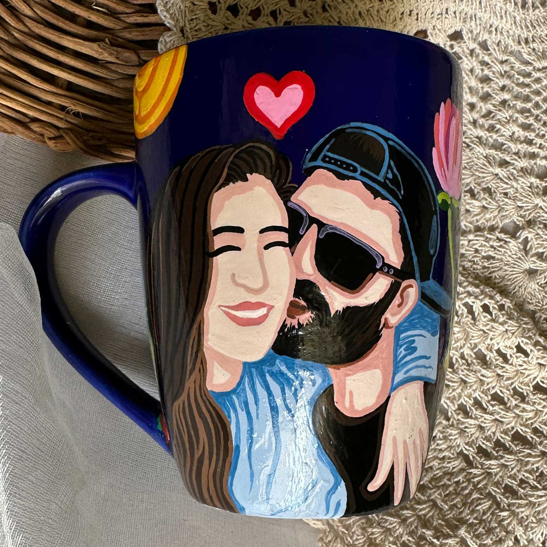 Photo Personalized Hand-Painted Pop Art Illustrated Caricature Mug | 300 ML