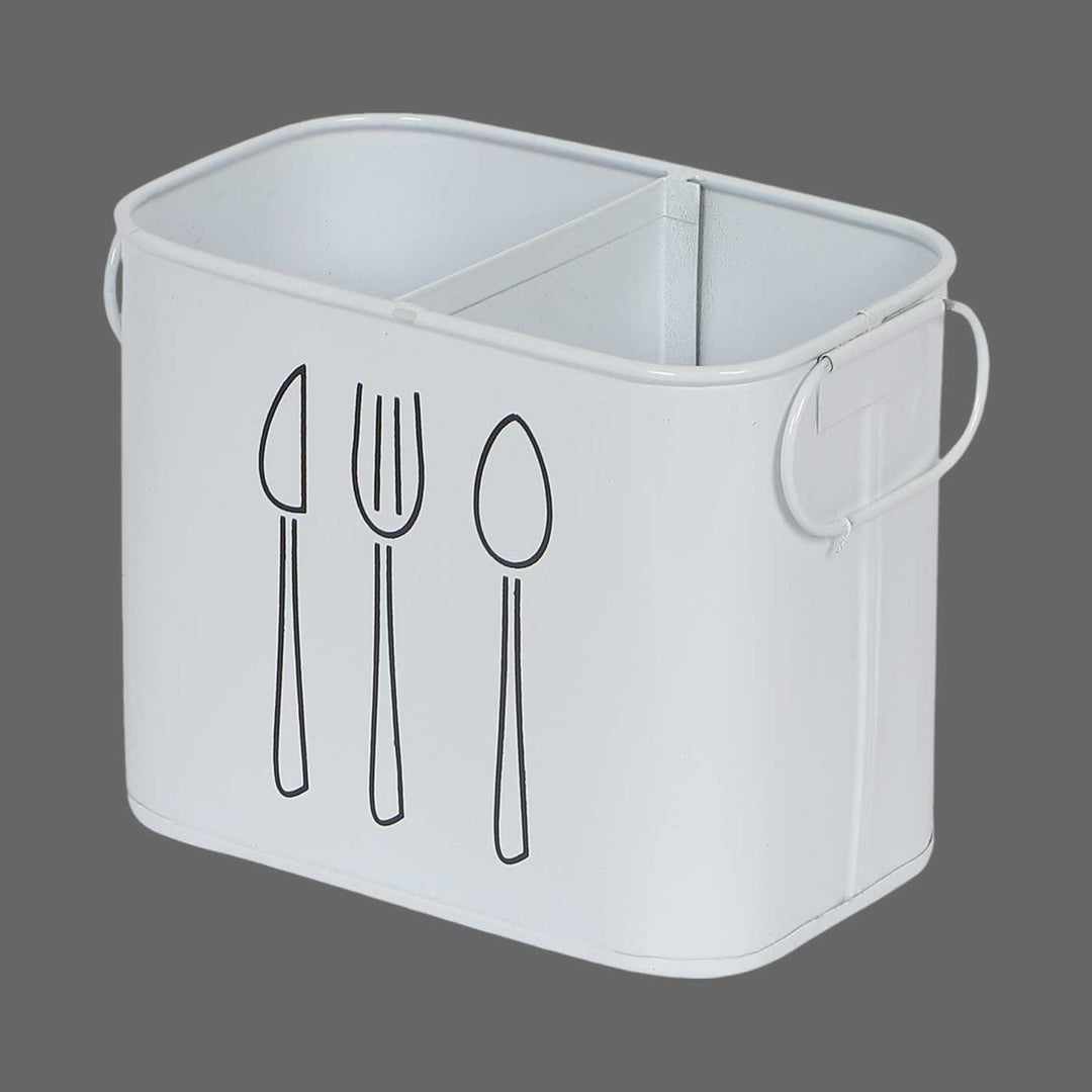 Handmade White Cutlery Stand | Set Of 2