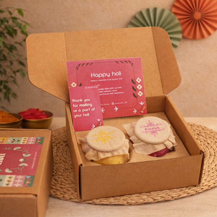 2 Pc | Eco-Friendly Organic Toxin Free Holi Colours | Packed in Matkas
