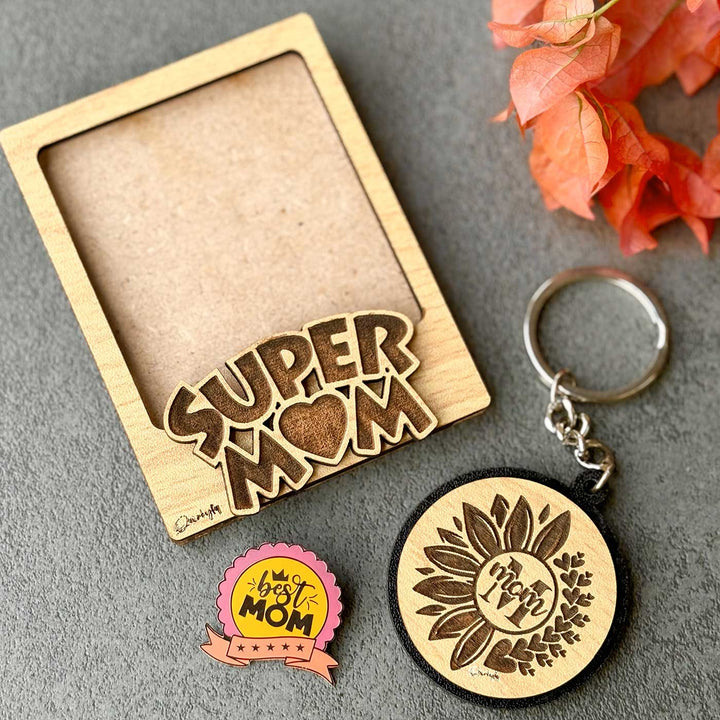 Photo Personalized Mom Theme Hamper For Mothers | Set of 3