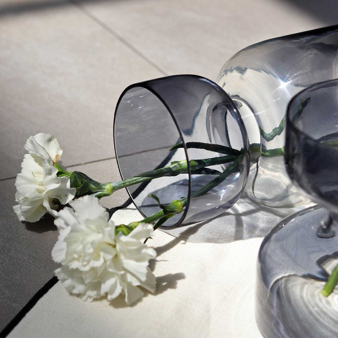 Handmade Ombre Slate Grey Glass Vase