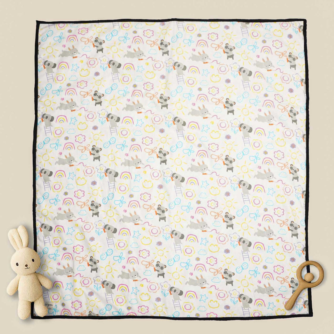 Personalized Bear Family Theme Cotton Quilt For Kids
